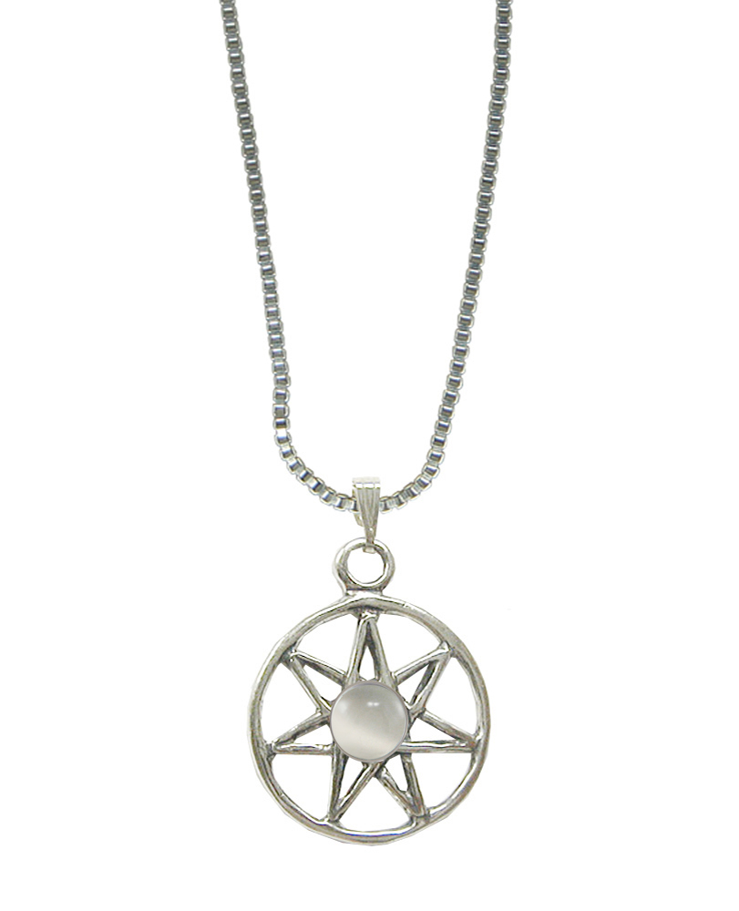 Sterling Silver Fairy Star Pendant With White Moonstone